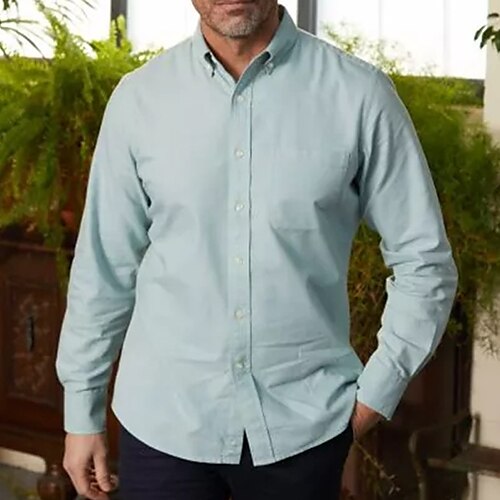 Men's Dress Shirt Solid Color Turndown Light Green Wedding Work Long Sleeve Button-Down Clothing Apparel Business Formal Breathable Comfortable
Men's Dress Shirt Solid Color Turndown Light Green Wedding Work Long Sleeve Button-Down Clothing Apparel Business Formal Breathable Comfortable
