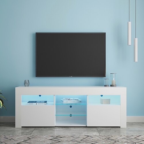 145 Modern 57 TV Stand Matte Body High Gloss Fronts with 16 Color LEDs
145 Modern 57 TV Stand Matte Body High Gloss Fronts with 16 Color LEDs