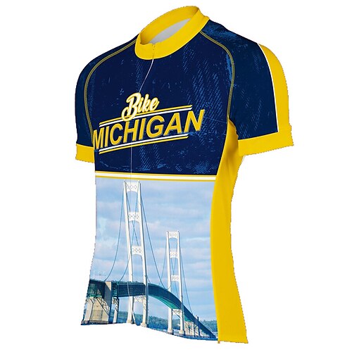 21Grams Men's Cycling Jersey Short Sleeve Bike Jersey Top with 3 Rear Pockets Mountain Bike MTB Road Bike Cycling Breathable Quick Dry Moisture Wicking Reflective Strips Blue Graphic Polyester Spandex
21Grams Men's Cycling Jersey Short Sleeve Bike Jersey Top with 3 Rear Pockets Mountain Bike MTB Road Bike Cycling Breathable Quick Dry Moisture Wicking Reflective Strips Blue Graphic Polyester Spandex