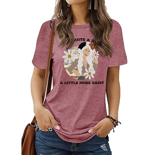 Women's T shirt Tee Basic Print Flower / Floral Animals Round Neck T-shirt Sleeve Stard Summer Blue Dark Red Dark Pink Dark Green Dark Gray
Women's T shirt Tee Basic Print Flower / Floral Animals Round Neck T-shirt Sleeve Stard Summer Blue Dark Red Dark Pink Dark Green Dark Gray