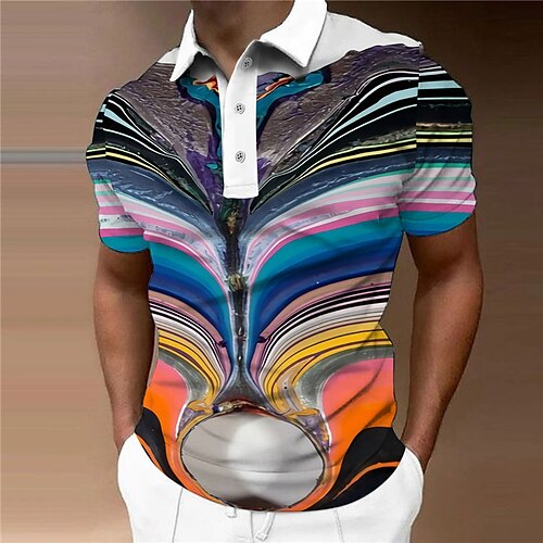 Men's Collar Polo Shirt Golf Shirt Gradient Turndown Rainbow 3D Print Outdoor Street Short Sleeves Button-Down Print Clothing Apparel Fashion Designer Casual Breathable / Summer / Spring / Summer
Men's Collar Polo Shirt Golf Shirt Gradient Turndown Rainbow 3D Print Outdoor Street Short Sleeves Button-Down Print Clothing Apparel Fashion Designer Casual Breathable / Summer / Spring / Summer