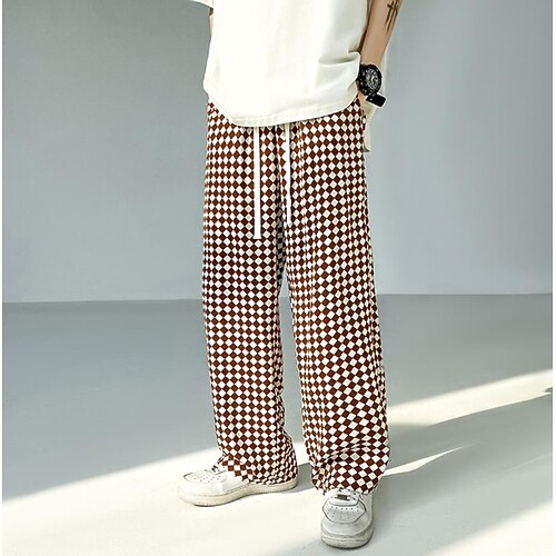 Men's Chinos Trousers Casual Pants Drawstring Elastic Waist Wide Leg Plaid Full Length Casual Fashion Streetwear Loose Fit Green Black / Summer / Elasticity
Men's Chinos Trousers Casual Pants Drawstring Elastic Waist Wide Leg Plaid Full Length Casual Fashion Streetwear Loose Fit Green Black / Summer / Elasticity