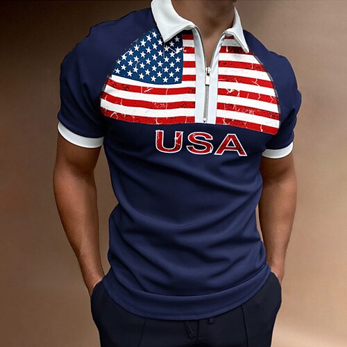 Men's Collar Polo Shirt Golf Shirt Quarter Zip Polo Flag Turndown Navy Blue Street Casual Short Sleeve Zipper Clothing Apparel Fashion Casual Comfortable / Beach
Men's Collar Polo Shirt Golf Shirt Quarter Zip Polo Flag Turndown Navy Blue Street Casual Short Sleeve Zipper Clothing Apparel Fashion Casual Comfortable / Beach