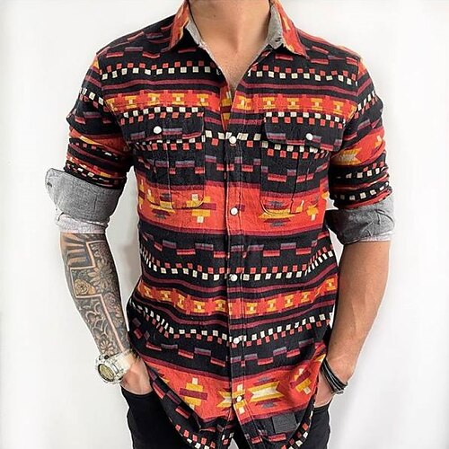 Men's Shirt Plaid Turndown Street Casual Button-Down Long Sleeve Tops Casual Fashion Comfortable Beach Black / Red
Men's Shirt Plaid Turndown Street Casual Button-Down Long Sleeve Tops Casual Fashion Comfortable Beach Black / Red