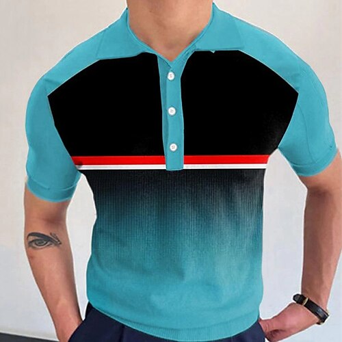 Men's Collar Polo Shirt Golf Shirt Gradient Turndown Blue-Green 3D Print Street Daily Short Sleeve 3D Button-Down Clothing Apparel Fashion Casual Breathable Comfortable / Beach
Men's Collar Polo Shirt Golf Shirt Gradient Turndown Blue-Green 3D Print Street Daily Short Sleeve 3D Button-Down Clothing Apparel Fashion Casual Breathable Comfortable / Beach