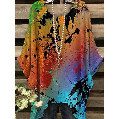 Women's Blouse Shirt Orange Tie Dye Abstract Ruffle Print 3/4 Length Sleeve Casual Weekend Streetwear Round Neck Regular S / 3D Print
Women's Blouse Shirt Orange Tie Dye Abstract Ruffle Print 3/4 Length Sleeve Casual Weekend Streetwear Round Neck Regular S / 3D Print