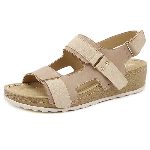 Women's Sandals Dad Sandals Wedge Heel Round Toe Open Toe Elegant Casual Daily Office Walking Shoes PU Leather Magic Tape Spring Summer Solid Colored Black Yellow Rosy Pink
Women's Sandals Dad Sandals Wedge Heel Round Toe Open Toe Elegant Casual Daily Office Walking Shoes PU Leather Magic Tape Spring Summer Solid Colored Black Yellow Rosy Pink