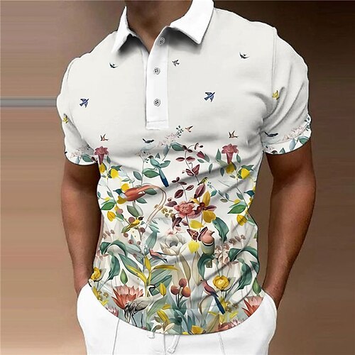 Men's Collar Polo Shirt Golf Shirt Floral Turndown Gray 3D Print Outdoor Street Short Sleeves Button-Down Print Clothing Apparel Fashion Designer Casual Breathable / Summer / Spring / Summer
Men's Collar Polo Shirt Golf Shirt Floral Turndown Gray 3D Print Outdoor Street Short Sleeves Button-Down Print Clothing Apparel Fashion Designer Casual Breathable / Summer / Spring / Summer
