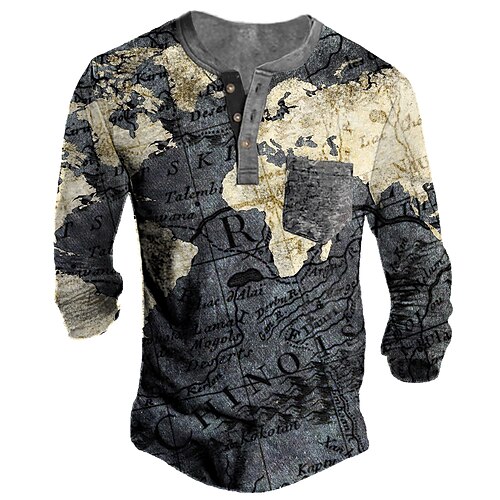 Men's Henley Shirt Tee T shirt Tee 3D Print Graphic Patterned Map Letter Plus Size Henley Daily Sports Button-Down Print Long Sleeve Tops Designer Basic Casual Classic Dark Gray
Men's Henley Shirt Tee T shirt Tee 3D Print Graphic Patterned Map Letter Plus Size Henley Daily Sports Button-Down Print Long Sleeve Tops Designer Basic Casual Classic Dark Gray