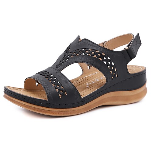 Women's Sandals Wedge Sandals Wedge Heels Comfort Shoes Wedge Heel Round Toe Open Toe Elegant Casual Daily Office Walking Shoes PU Leather Magic Tape Spring Summer Solid Colored Almond Black Burgundy
Women's Sandals Wedge Sandals Wedge Heels Comfort Shoes Wedge Heel Round Toe Open Toe Elegant Casual Daily Office Walking Shoes PU Leather Magic Tape Spring Summer Solid Colored Almond Black Burgundy