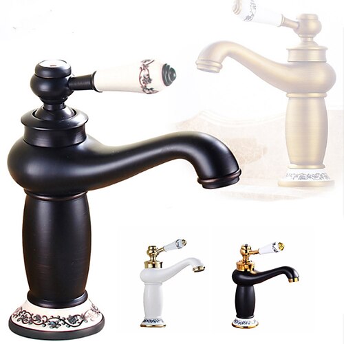 Bathroom Sink Faucet Classic Brass Ceramics Centerset Single Handle One Hole Bath Taps
Bathroom Sink Faucet Classic Brass Ceramics Centerset Single Handle One Hole Bath Taps