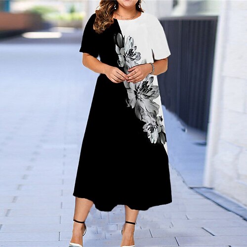 Women's Plus Size Curve Shift Dress Floral Round Neck Short Sleeve Spring Summer Casual Maxi long Dress Causal Daily Dress / Butterfly
Women's Plus Size Curve Shift Dress Floral Round Neck Short Sleeve Spring Summer Casual Maxi long Dress Causal Daily Dress / Butterfly