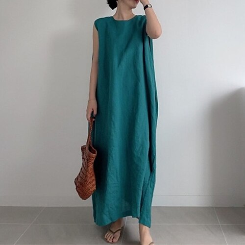 Women's Shift Dress Midi Dress Green Black Army Green Khaki Brown Sleeveless Pure Color Split Pocket Spring Summer Crew Neck Casual Mature 2022 S M L XL
Women's Shift Dress Midi Dress Green Black Army Green Khaki Brown Sleeveless Pure Color Split Pocket Spring Summer Crew Neck Casual Mature 2022 S M L XL