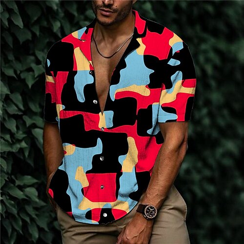 Men's Shirt 3D Print Graphic Patterned Turndown Street Casual Button-Down Print Short Sleeve Tops Designer Casual Fashion Breathable Blue / Summer
Men's Shirt 3D Print Graphic Patterned Turndown Street Casual Button-Down Print Short Sleeve Tops Designer Casual Fashion Breathable Blue / Summer