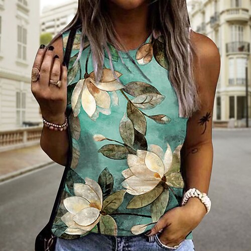 Women's Tank Top Camis Green Blue Pink Floral Print Sleeveless Holiday Weekend Streetwear Casual Round Neck Regular Floral S / 3D Print
Women's Tank Top Camis Green Blue Pink Floral Print Sleeveless Holiday Weekend Streetwear Casual Round Neck Regular Floral S / 3D Print