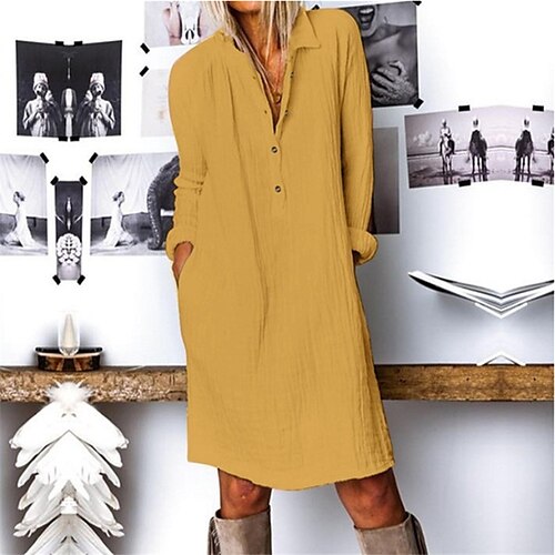 Women's Loungewear Dress Nighty Pure Color Simple Comfort Home Street Cotton Blend Lapel Long Sleeve Pocket Spring Summer White Blue
Women's Loungewear Dress Nighty Pure Color Simple Comfort Home Street Cotton Blend Lapel Long Sleeve Pocket Spring Summer White Blue