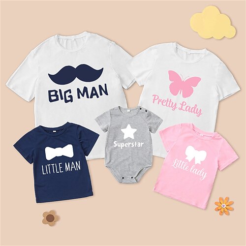 Family Look T shirt Tops Butterfly Star Letter Causal Print Multicolor Short Sleeve Adorable Matching Outfits
Family Look T shirt Tops Butterfly Star Letter Causal Print Multicolor Short Sleeve Adorable Matching Outfits