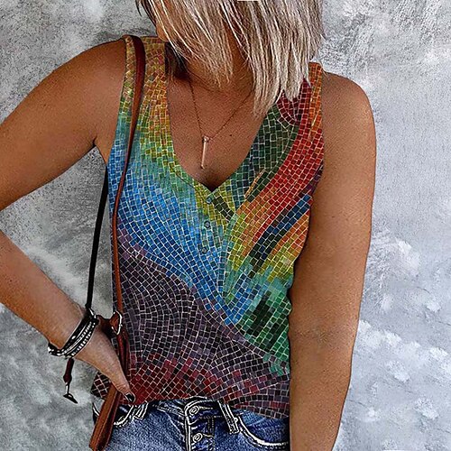 Women's Plus Size Tops Tank Top Floral Color Gradient Print Sleeveless V Neck Streetwear Daily Back to School Polyester Spring Summer White Black
Women's Plus Size Tops Tank Top Floral Color Gradient Print Sleeveless V Neck Streetwear Daily Back to School Polyester Spring Summer White Black