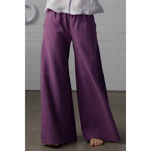 Women's Culottes Wide Leg Chinos Pants Trousers Faux Linen Purple Mid Waist Fashion Casual Weekend Side Pockets Full Length Comfort Plain S M L XL XXL / Loose Fit
Women's Culottes Wide Leg Chinos Pants Trousers Faux Linen Purple Mid Waist Fashion Casual Weekend Side Pockets Full Length Comfort Plain S M L XL XXL / Loose Fit
