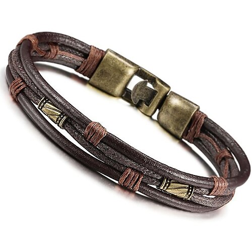 Men's Bracelet Bangles Retro Lucky Statement Personalized Fashion Punk Trendy Leather Bracelet Jewelry Brown For Gift Daily Prom Birthday Festival
Men's Bracelet Bangles Retro Lucky Statement Personalized Fashion Punk Trendy Leather Bracelet Jewelry Brown For Gift Daily Prom Birthday Festival