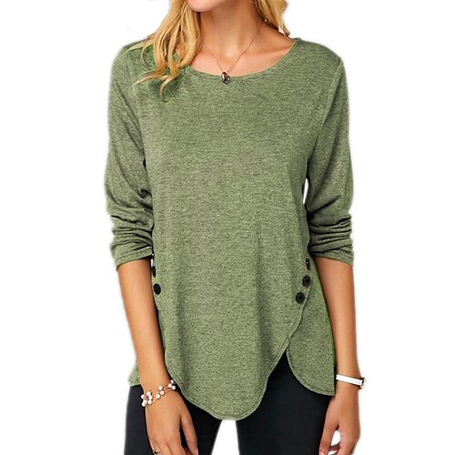 Women's Blouse Shirt Green Blue Wine Plain Patchwork Button Long Sleeve Casual Daily Casual Round Neck Regular Loose Fit Plus Size S
Women's Blouse Shirt Green Blue Wine Plain Patchwork Button Long Sleeve Casual Daily Casual Round Neck Regular Loose Fit Plus Size S