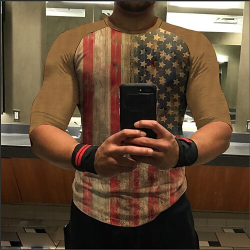 Men's T shirt Tee 3D Print Graphic Patterned National Flag Plus Size Crew Neck Daily Sports Print 3/4 Length Sleeve Tops Designer Basic Casual Big and Tall Brown / Summer
Men's T shirt Tee 3D Print Graphic Patterned National Flag Plus Size Crew Neck Daily Sports Print 3/4 Length Sleeve Tops Designer Basic Casual Big and Tall Brown / Summer