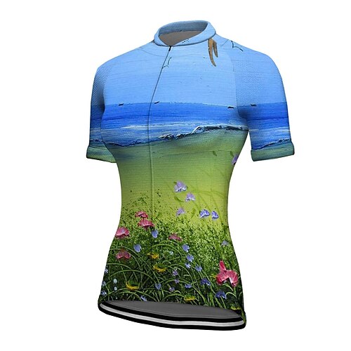 21Grams Women's Cycling Jersey Short Sleeve Bike Jersey Top with 3 Rear Pockets Mountain Bike MTB Road Bike Cycling Breathable Quick Dry Moisture Wicking Reflective Strips Blue 3D Floral Botanical
21Grams Women's Cycling Jersey Short Sleeve Bike Jersey Top with 3 Rear Pockets Mountain Bike MTB Road Bike Cycling Breathable Quick Dry Moisture Wicking Reflective Strips Blue 3D Floral Botanical
