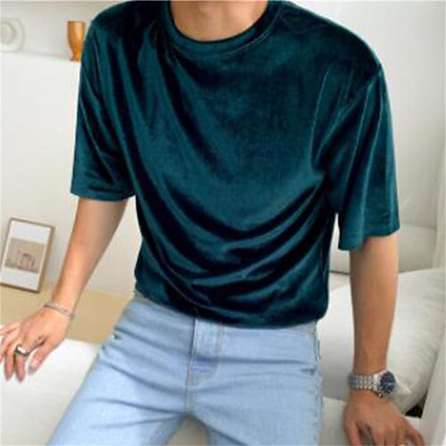 Men's T shirt Tee Solid Color Round Neck Dark Green Street Casual Half Sleeve Clothing Apparel Velvet Fashion Casual Comfortable / Beach
Men's T shirt Tee Solid Color Round Neck Dark Green Street Casual Half Sleeve Clothing Apparel Velvet Fashion Casual Comfortable / Beach