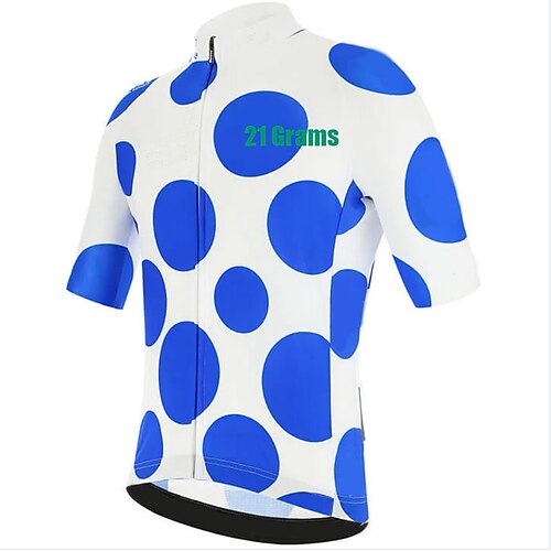 21Grams Men's Cycling Jersey Short Sleeve Bike Jersey Top with 3 Rear Pockets Mountain Bike MTB Road Bike Cycling Breathable Quick Dry Moisture Wicking Reflective Strips Blue Polka Dot Polyester
21Grams Men's Cycling Jersey Short Sleeve Bike Jersey Top with 3 Rear Pockets Mountain Bike MTB Road Bike Cycling Breathable Quick Dry Moisture Wicking Reflective Strips Blue Polka Dot Polyester