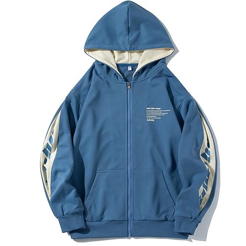 Men's Hoodie Zip Up Hoodie Sweatshirt Letter Zipper Patchwork Monograms Round Neck Casual Going out Streetwear Other Prints Casual Streetwear Hoodies Sweatshirts Long Sleeve Loose Black Blue / Fall
Men's Hoodie Zip Up Hoodie Sweatshirt Letter Zipper Patchwork Monograms Round Neck Casual Going out Streetwear Other Prints Casual Streetwear Hoodies Sweatshirts Long Sleeve Loose Black Blue / Fall
