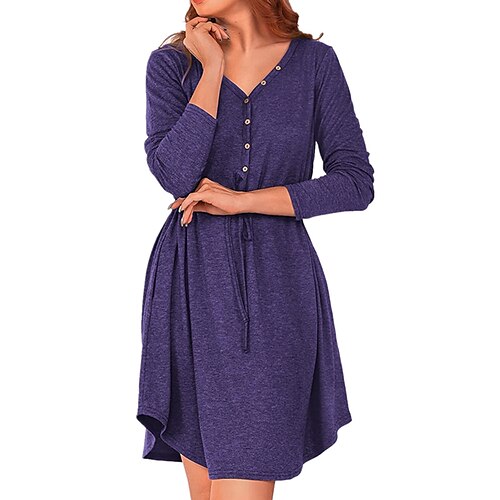 Women's A Line Dress Short Mini Dress Green Blue Fuchsia Khaki Dark Gray Long Sleeve Pure Color Button Spring Summer V Neck Casual Mature 2022 S M L XL XXL 3XL
Women's A Line Dress Short Mini Dress Green Blue Fuchsia Khaki Dark Gray Long Sleeve Pure Color Button Spring Summer V Neck Casual Mature 2022 S M L XL XXL 3XL