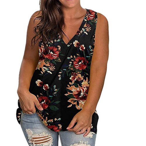 Women's Plus Size Tops Tank Top Floral Print Sleeveless V Neck Streetwear Daily Weekend Cotton Spring Summer Black Blue
Women's Plus Size Tops Tank Top Floral Print Sleeveless V Neck Streetwear Daily Weekend Cotton Spring Summer Black Blue