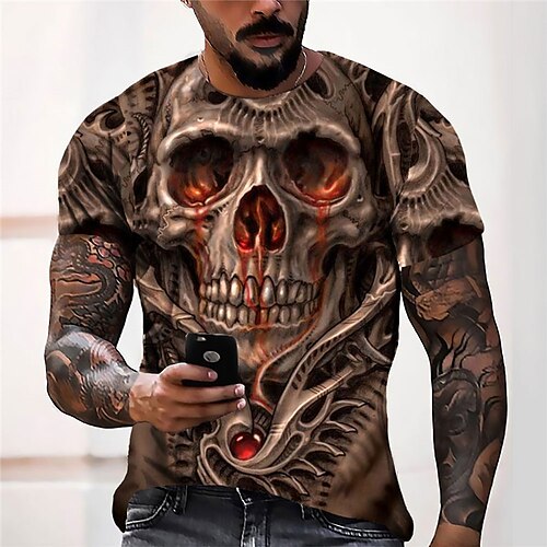 Men's Unisex T shirt Tee Skull Graphic Prints Crew Neck Brown 3D Print Outdoor Street Short Sleeve Print Clothing Apparel Sports Designer Casual Big and Tall / Summer / Summer
Men's Unisex T shirt Tee Skull Graphic Prints Crew Neck Brown 3D Print Outdoor Street Short Sleeve Print Clothing Apparel Sports Designer Casual Big and Tall / Summer / Summer