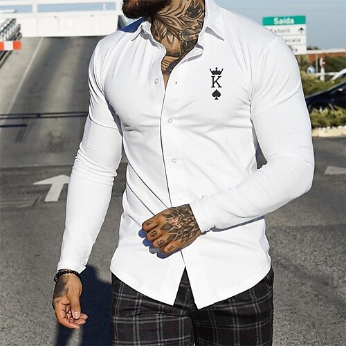 Men's Shirt Letter Turndown White Street Casual Long Sleeve Button-Down Clothing Apparel Fashion Casual Comfortable / Beach
Men's Shirt Letter Turndown White Street Casual Long Sleeve Button-Down Clothing Apparel Fashion Casual Comfortable / Beach