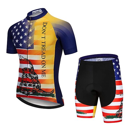 21Grams Men's Cycling Jersey with Shorts Short Sleeve Mountain Bike MTB Road Bike Cycling Blue Yellow American / USA Snake Bike Clothing Suit 3D Pad Breathable Quick Dry Moisture Wicking Back Pocket
21Grams Men's Cycling Jersey with Shorts Short Sleeve Mountain Bike MTB Road Bike Cycling Blue Yellow American / USA Snake Bike Clothing Suit 3D Pad Breathable Quick Dry Moisture Wicking Back Pocket