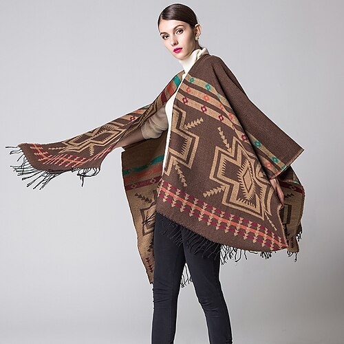 Women Wrap Sweater Knitting Tassel Thick Scarf Ethnic Travel Cardigan Shawl Autumn Winter Fashion Lady Clothing Print Poncho
Women Wrap Sweater Knitting Tassel Thick Scarf Ethnic Travel Cardigan Shawl Autumn Winter Fashion Lady Clothing Print Poncho