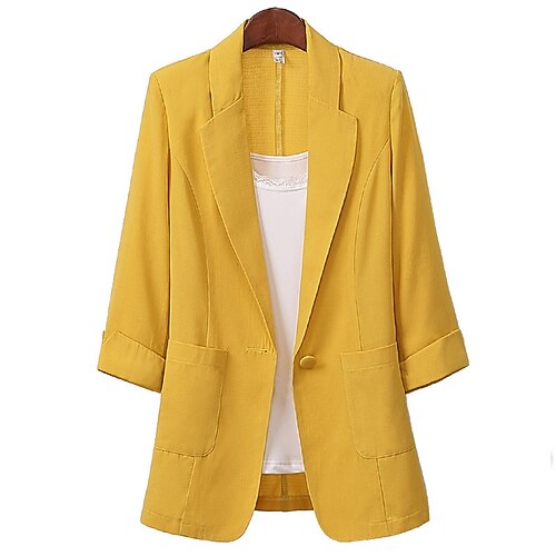 Women's Blazer Outdoor Office Office / Career Spring Summer Fall Regular Coat Regular Fit Breathable Basic Simple Modern Style Jacket 3/4 Length Sleeve Solid Color Pure Color with Pockets White Black
Women's Blazer Outdoor Office Office / Career Spring Summer Fall Regular Coat Regular Fit Breathable Basic Simple Modern Style Jacket 3/4 Length Sleeve Solid Color Pure Color with Pockets White Black