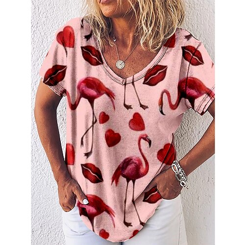 Women's Animal Casual Weekend Painting T shirt Tee Short Sleeve Print V Neck Basic Essential Tops Green White Pink S / 3D Print
Women's Animal Casual Weekend Painting T shirt Tee Short Sleeve Print V Neck Basic Essential Tops Green White Pink S / 3D Print