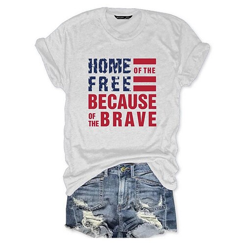 home free of the because of the brave print european and american casual round neck short-sleeved t-shirt
home free of the because of the brave print european and american casual round neck short-sleeved t-shirt