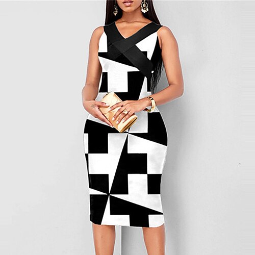 Dame Bodycon Kappe Kjole Midikjole Sort Vin Uden ærmer Geometrisk Trykt mønster Forår Sommer V-hals Stilfuld 2023 S M L XL XXL 3XL
Dame Bodycon Kappe Kjole Midikjole Sort Vin Uden ærmer Geometrisk Trykt mønster Forår Sommer V-hals Stilfuld 2023 S M L XL XXL 3XL