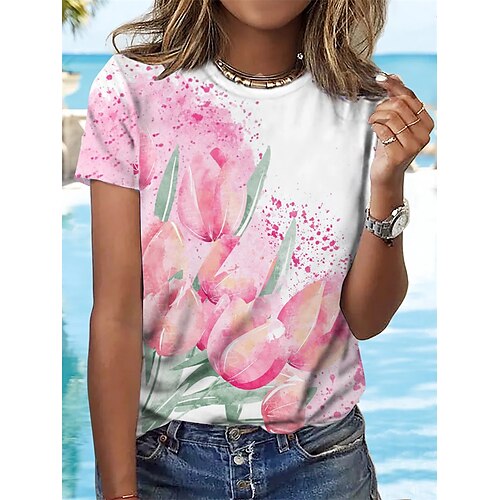 Women's Floral Plants Casual Daily Floral T shirt Tee Short Sleeve Print Round Neck Basic Essential Tops White S / 3D Print
Women's Floral Plants Casual Daily Floral T shirt Tee Short Sleeve Print Round Neck Basic Essential Tops White S / 3D Print