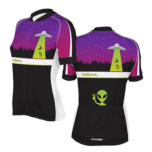 21Grams Women's Cycling Jersey Short Sleeve Bike Top with 3 Rear Pockets Mountain Bike MTB Road Bike Cycling Breathable Quick Dry Moisture Wicking Reflective Strips Purple Galaxy Polyester Spandex
21Grams Women's Cycling Jersey Short Sleeve Bike Top with 3 Rear Pockets Mountain Bike MTB Road Bike Cycling Breathable Quick Dry Moisture Wicking Reflective Strips Purple Galaxy Polyester Spandex