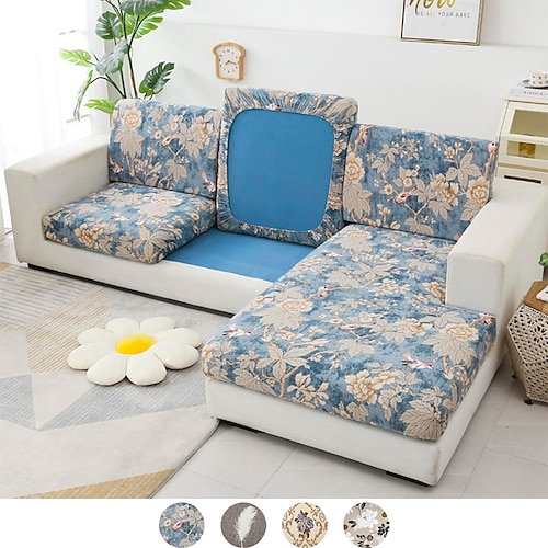 

Stretch Sofa Seat Cushion Cover Slipcover Elastic Couch Armchair Loveseat 4 or 3 Seater Floral Leaf High Elasticity Four Seasons Universal Super Soft Fabric Retro Hot Sale