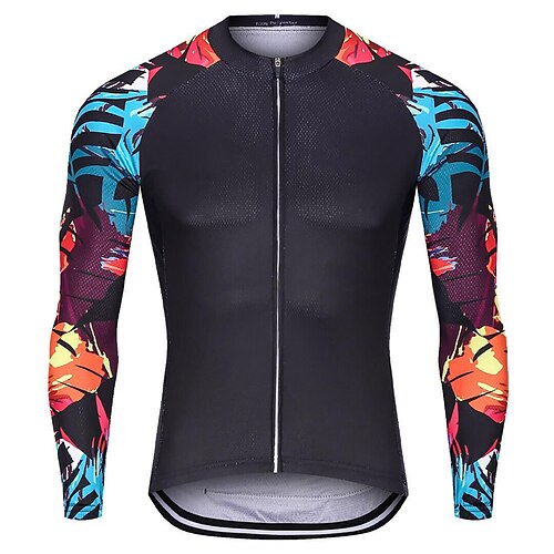 21Grams Men's Cycling Jersey Long Sleeve Bike Top with 3 Rear Pockets Mountain Bike MTB Road Bike Cycling Breathable Quick Dry Moisture Wicking Reflective Strips Black Floral Botanical Polyester
21Grams Men's Cycling Jersey Long Sleeve Bike Top with 3 Rear Pockets Mountain Bike MTB Road Bike Cycling Breathable Quick Dry Moisture Wicking Reflective Strips Black Floral Botanical Polyester