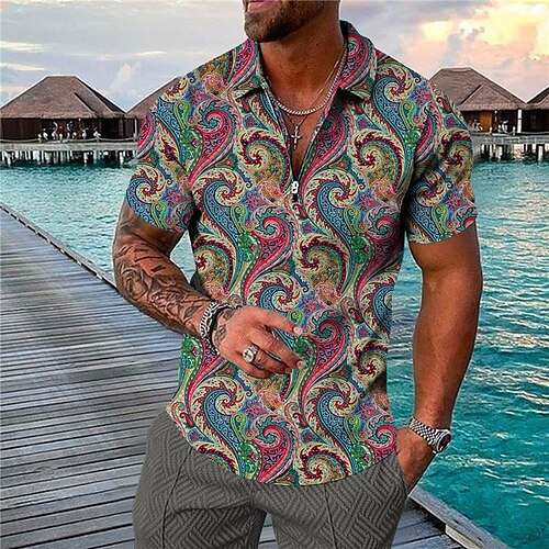 Per uomo POLO Camicia da golf Golf Floreale Collo ripiegabile Blu Stampa 3D Esterno Strada Maniche corte Cerniera Stampa Abbigliamento Di tendenza Originale Informale Traspirante / Estate / Primavera
Per uomo POLO Camicia da golf Golf Floreale Collo ripiegabile Blu Stampa 3D Esterno Strada Maniche corte Cerniera Stampa Abbigliamento Di tendenza Originale Informale Traspirante / Estate / Primavera