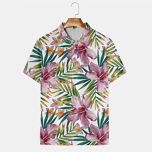 Men's Collar Polo Shirt Golf Shirt Floral Turndown White Street Casual Short Sleeve 3D Button-Down Clothing Apparel Fashion Casual Comfortable / Beach
Men's Collar Polo Shirt Golf Shirt Floral Turndown White Street Casual Short Sleeve 3D Button-Down Clothing Apparel Fashion Casual Comfortable / Beach