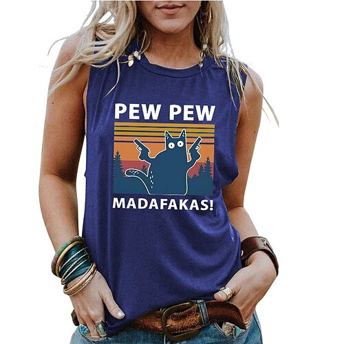 Women's Tank Top Camis Blue Wine Army Green Animal Letter Print Sleeveless Daily Weekend Streetwear Casual Round Neck Regular S
Women's Tank Top Camis Blue Wine Army Green Animal Letter Print Sleeveless Daily Weekend Streetwear Casual Round Neck Regular S