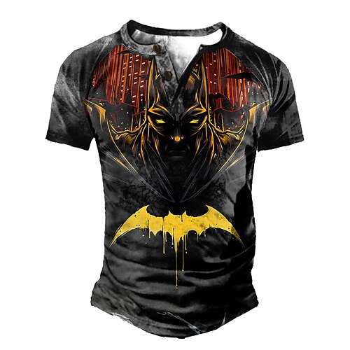 Men's T shirt Tee Henley Shirt Tee Graphic Bat Henley Dark Gray Brown 3D Print Plus Size Outdoor Daily Short Sleeve Patchwork Button-Down Clothing Apparel Basic Designer Casual Classic / Summer
Men's T shirt Tee Henley Shirt Tee Graphic Bat Henley Dark Gray Brown 3D Print Plus Size Outdoor Daily Short Sleeve Patchwork Button-Down Clothing Apparel Basic Designer Casual Classic / Summer