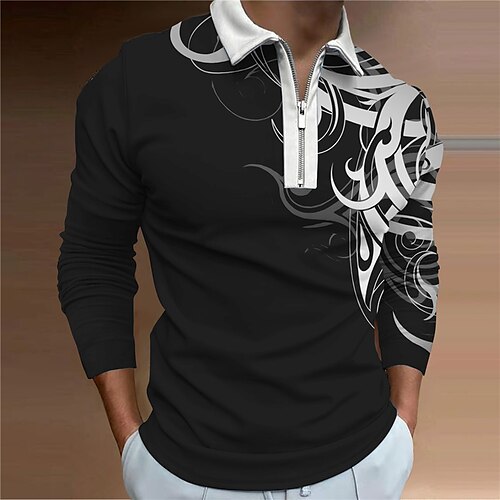 Men's Collar Polo Shirt Golf Shirt Floral Turndown Black 3D Print Outdoor Street Long Sleeve Zipper Print Clothing Apparel Fashion Designer Casual Breathable / Summer / Spring / Summer
Men's Collar Polo Shirt Golf Shirt Floral Turndown Black 3D Print Outdoor Street Long Sleeve Zipper Print Clothing Apparel Fashion Designer Casual Breathable / Summer / Spring / Summer