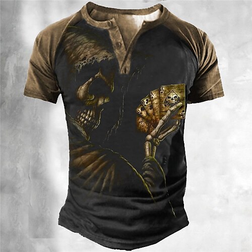 Men's Henley Shirt Tee T shirt Tee 3D Print Graphic Patterned Color Block Skull Plus Size Henley Daily Sports Patchwork Button-Down Short Sleeve Tops Designer Basic Casual Classic Brown / Summer
Men's Henley Shirt Tee T shirt Tee 3D Print Graphic Patterned Color Block Skull Plus Size Henley Daily Sports Patchwork Button-Down Short Sleeve Tops Designer Basic Casual Classic Brown / Summer